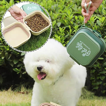 Portable Folding Double Pet Bowls – Travel-Friendly Pet Feeder for Food & Water On-the-Go
