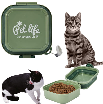 Portable Folding Double Pet Bowls – Travel-Friendly Pet Feeder for Food & Water On-the-Go