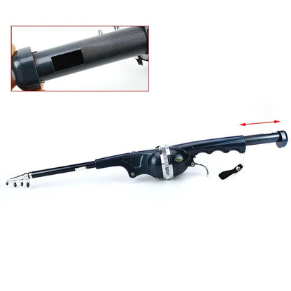Portable Folding Telescopic Fishing Rod Stainless Steel - Built-in Fishing Reel 80m Line Travel Portable Lure
