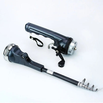 Portable Folding Telescopic Fishing Rod Stainless Steel - Built-in Fishing Reel 80m Line Travel Portable Lure