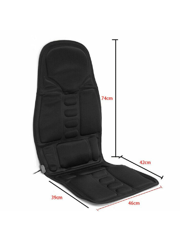 Portable Heated Vibrating Back Massager - Massage Chair Pad for Home Office Car Use