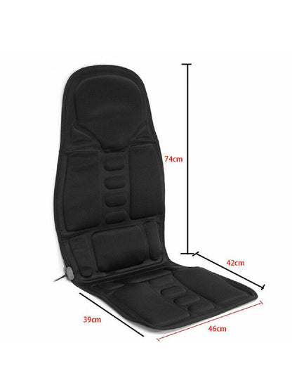 Portable Heated Vibrating Back Massager - Massage Chair Pad for Home Office Car Use