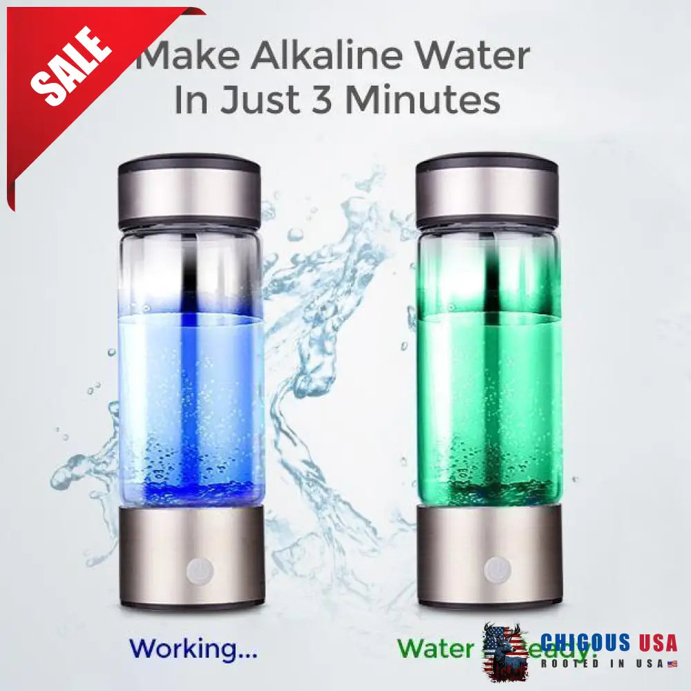 Portable Hydrogen Water Bottle Generator - Alkaline Maker Ionizer Antioxidant Health Care