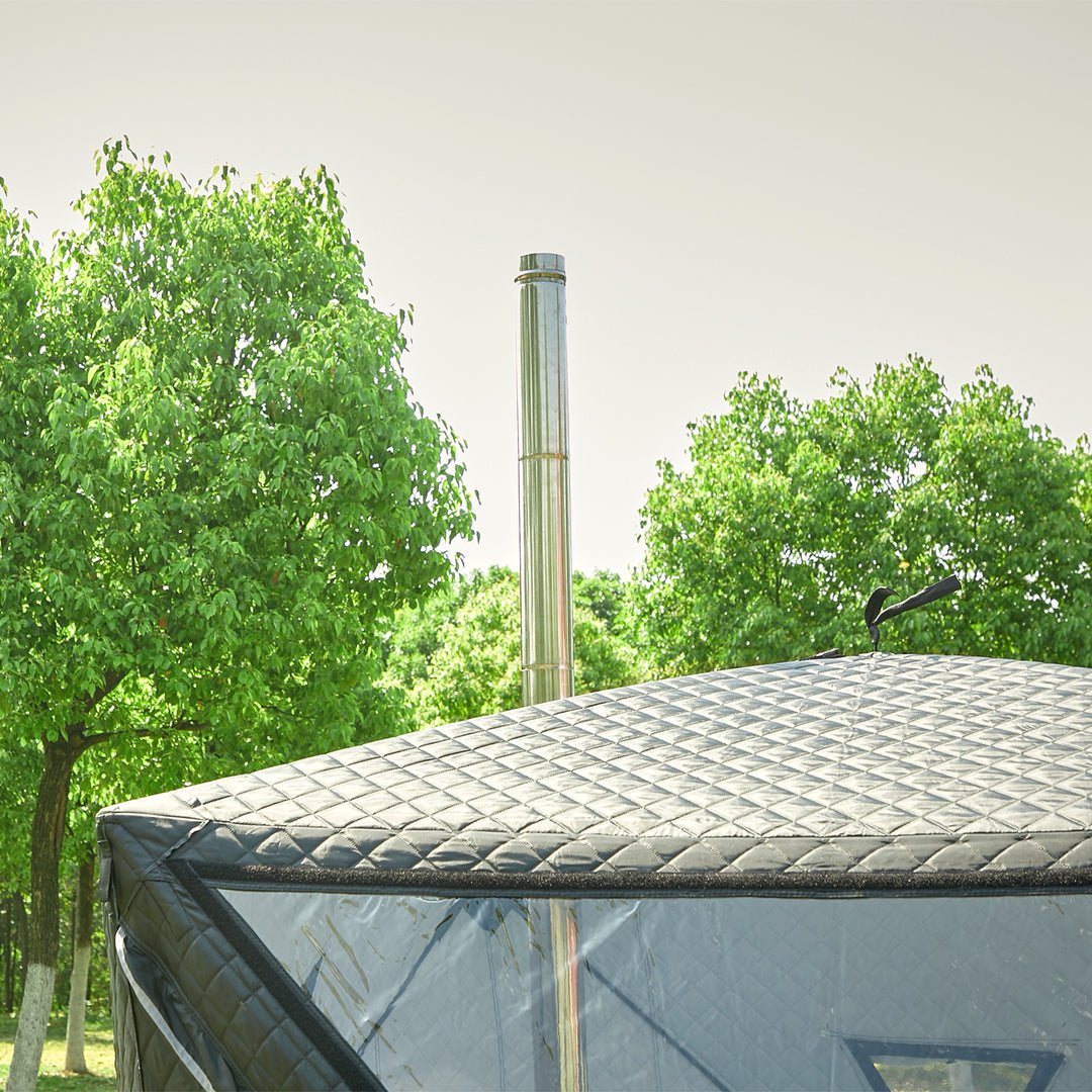 Portable Outdoor Sauna Tent, Stove-Ready - Insulated Pop-Up Ice Fishing Shelter, Snow Proof Windproof Winter Cold Weather Tent (Stove Sold Separately)