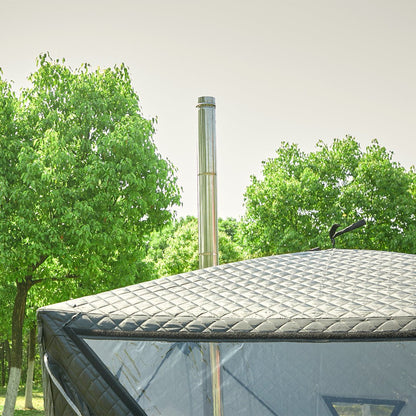 Portable Outdoor Sauna Tent, Stove-Ready - Insulated Pop-Up Ice Fishing Shelter, Snow Proof Windproof Winter Cold Weather Tent (Stove Sold Separately)