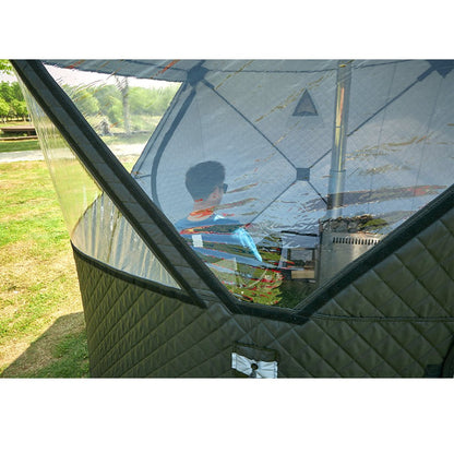 Portable Outdoor Sauna Tent, Stove-Ready - Insulated Pop-Up Ice Fishing Shelter, Snow Proof Windproof Winter Cold Weather Tent (Stove Sold Separately)