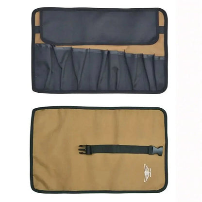 Tool Roll Bag – Roll-Up Oxford Cloth Wrench Organizer, 8 Pockets, Buckle Strap