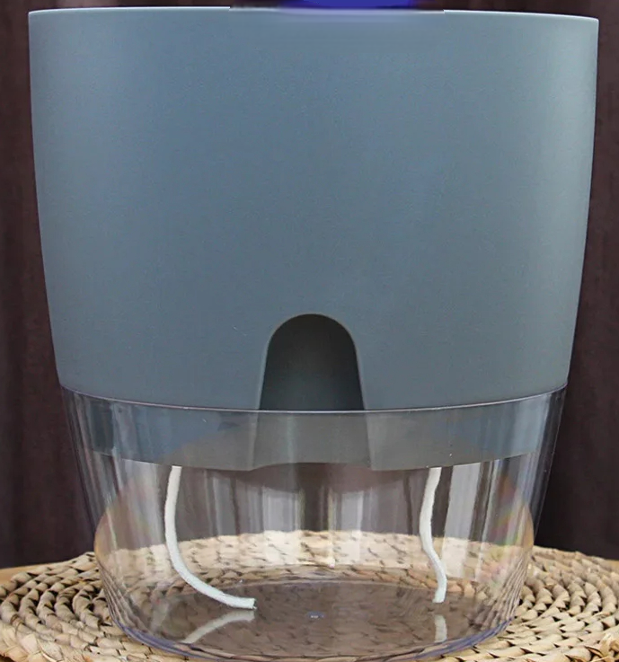 Self-Watering Transparent Planter – Dual-Layer Flower Pot with Cotton Rope Irrigation