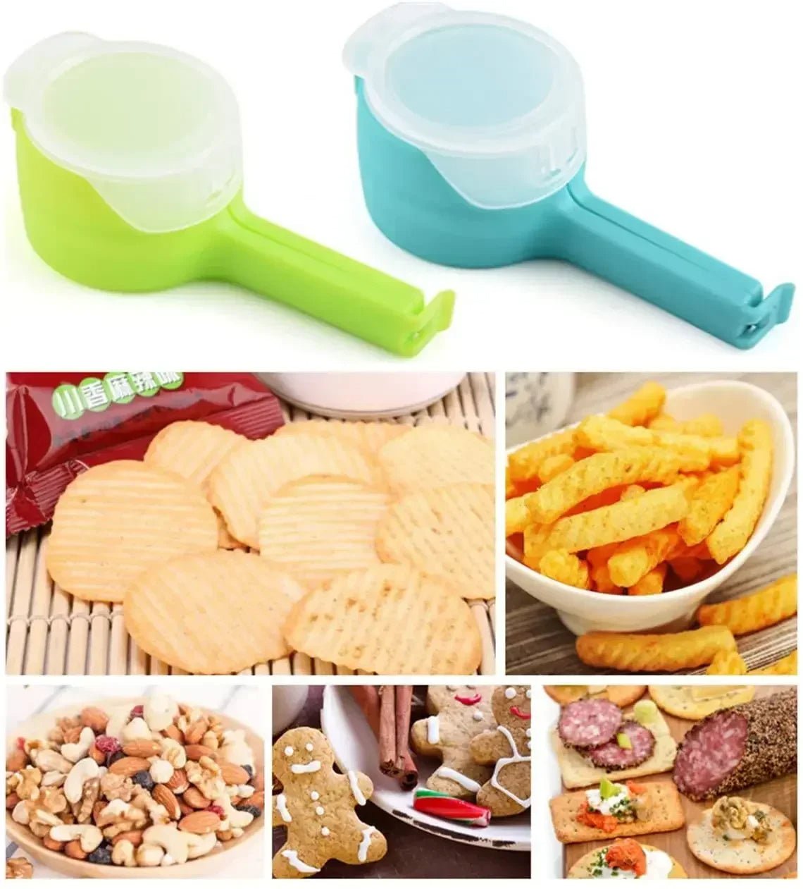 Pour Spouts Snack Sealing Clips – Keep Your Food Fresh with These Handy Kitchen Clamps! Perfect for Travel, Storage, and Easy Pouring