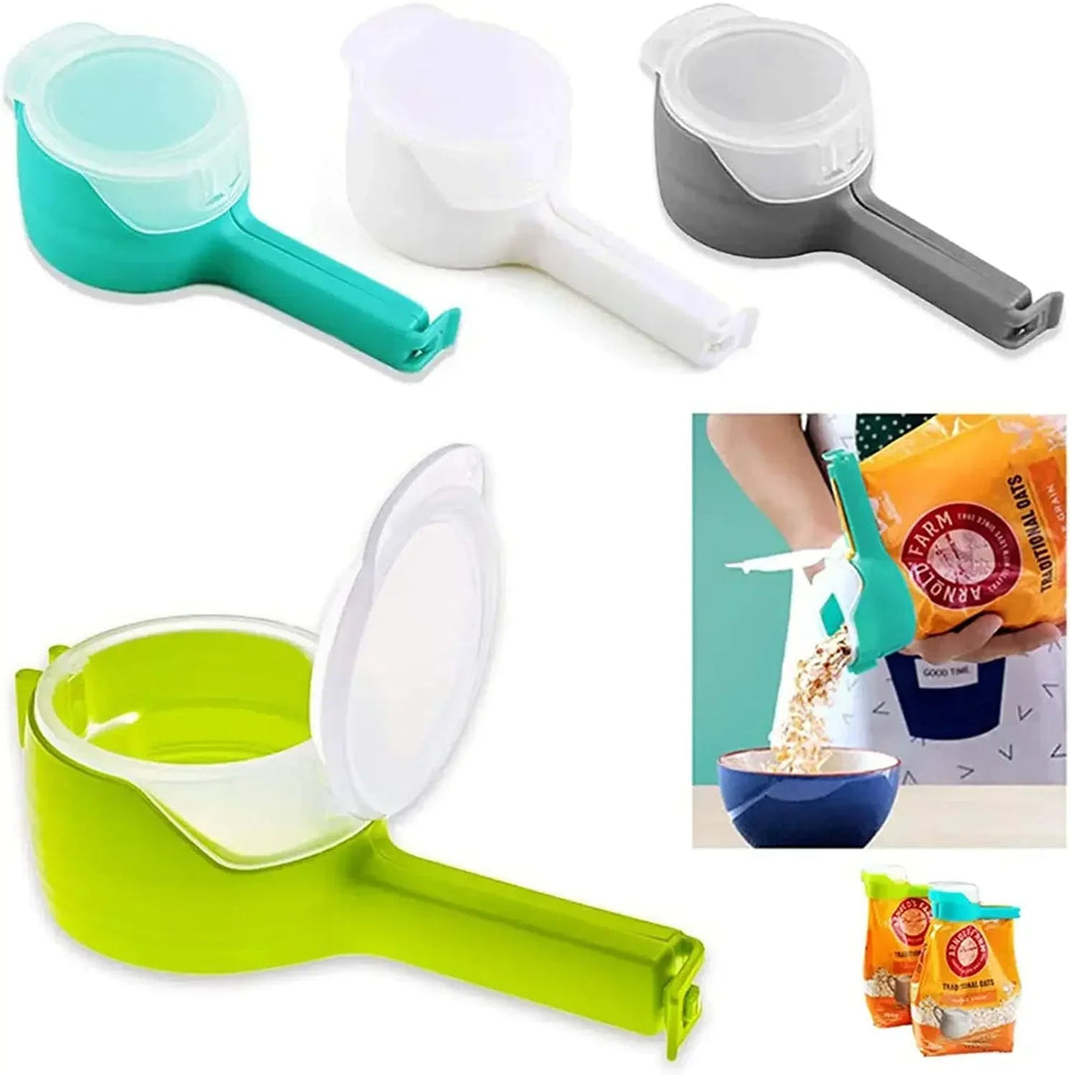 Pour Spouts Snack Sealing Clips – Keep Your Food Fresh with These Handy Kitchen Clamps! Perfect for Travel, Storage, and Easy Pouring