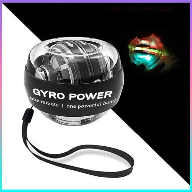 Gyroscopic Wrist Ball with LED Band - Auto-Start Forearm and Grip Trainer