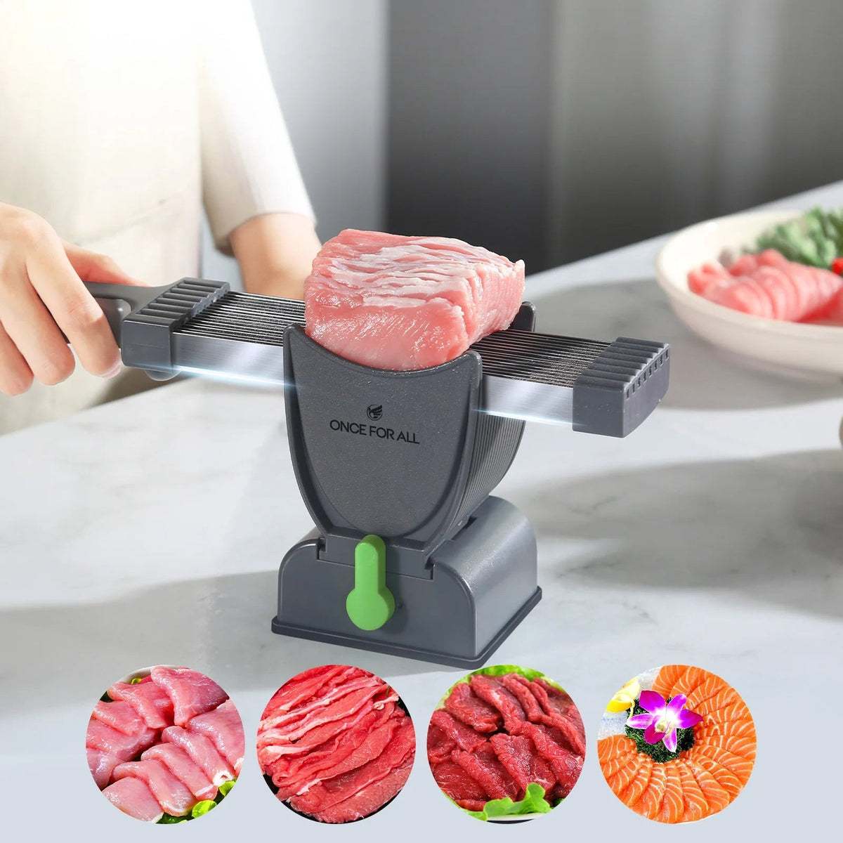 Premium Meat Slicer & Cleaver Set – Effortless Meat Slicing and Shredding, Manual Fresh Meat Cutter for Perfect Beef Cuts