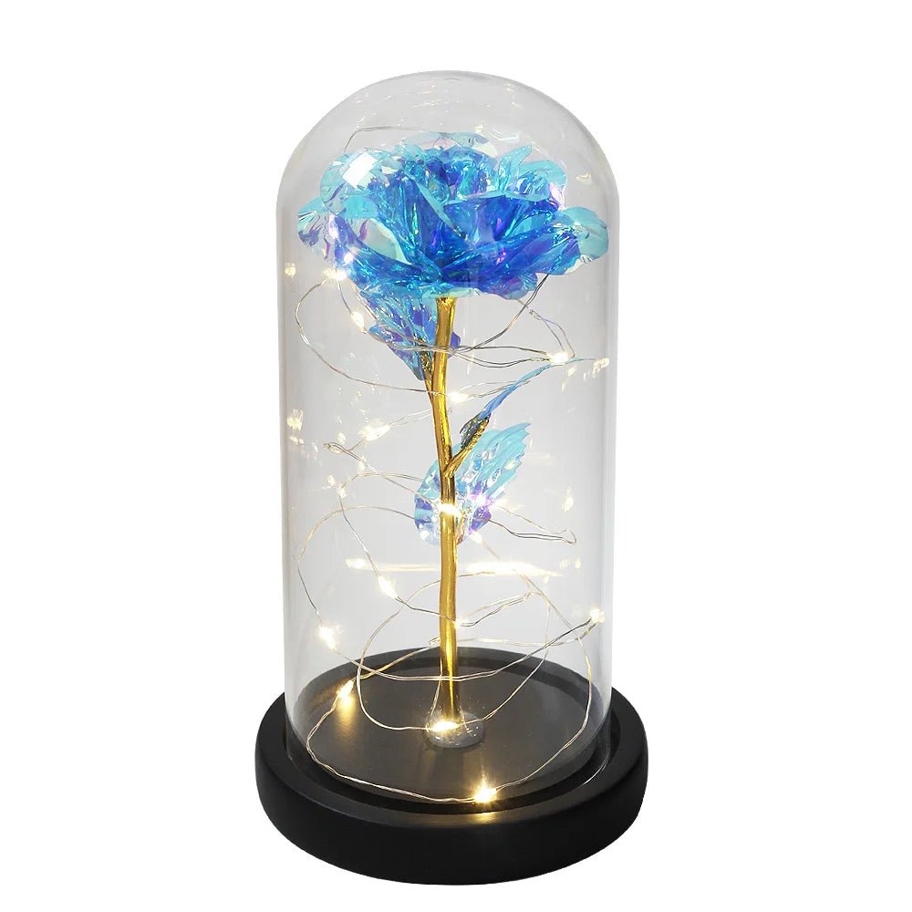 Preserved Rose in Glass Dome – LED Beauty & The Beast Flower for Romantic Gifts & Elegant Home Décor