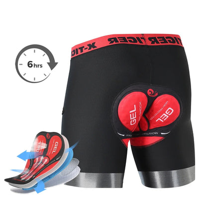 Breathable Men's Padded Cycling Shorts – 5D Underwear with Anti-Slip Leg Grips