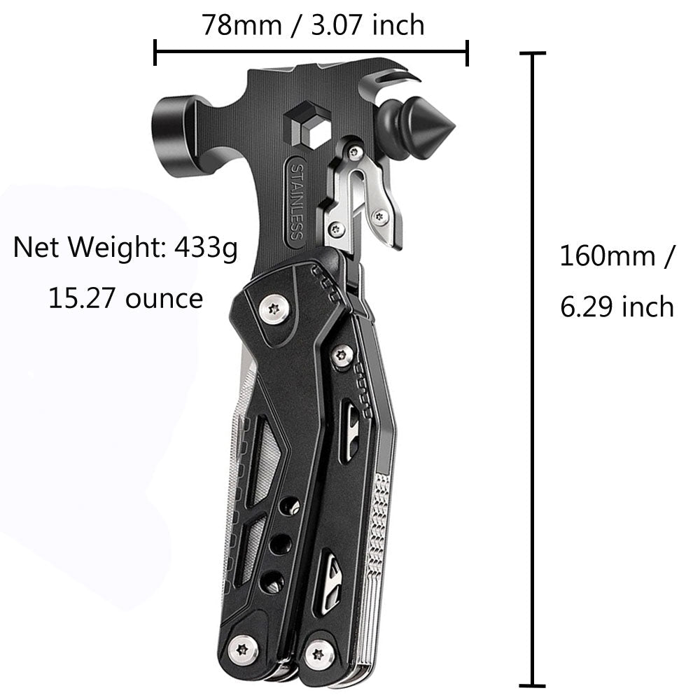 Multifunctional Survival Hammer 14 in 1 Stainless Steel Alloy Material