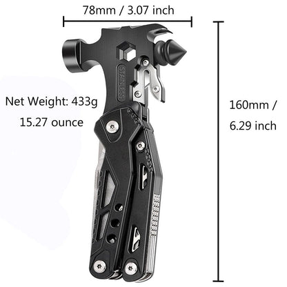 Multifunctional Survival Hammer 14 in 1 Stainless Steel Alloy Material