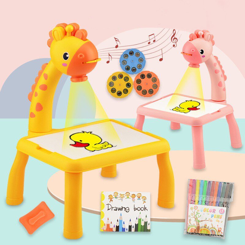 Projector Drawing Table - Kids Educational Learning Paint Tool Toy for Girls & Boys