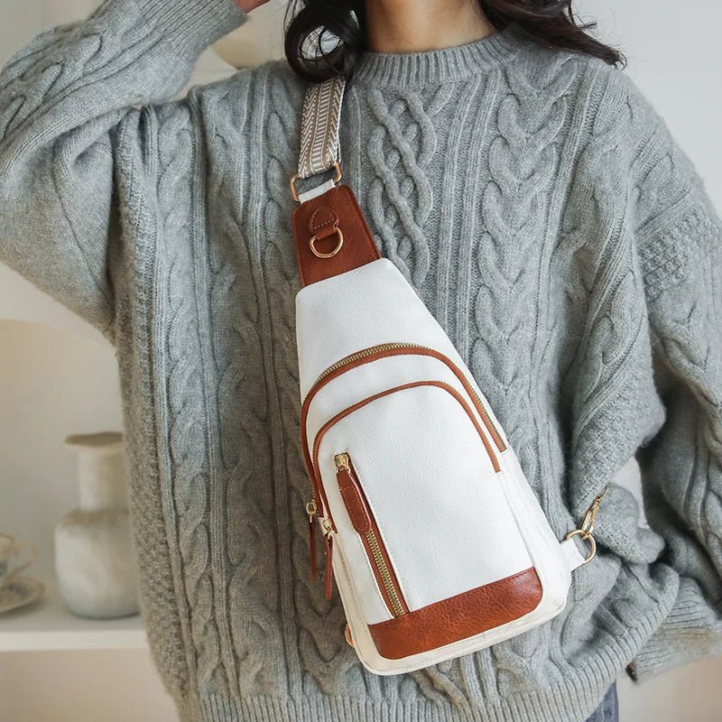 PU Leather Women's Chest Bag – Large Capacity Crossbody Shoulder Backpack