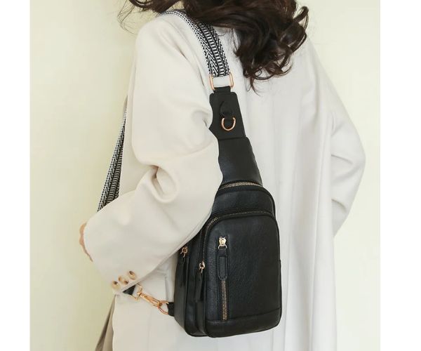 PU Leather Women's Chest Bag – Large Capacity Crossbody Shoulder Backpack