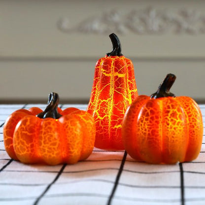 LED Candle Light Up Pumpkin Decor - Halloween Lighted Pumpkins, Simulation LED Candle Lantern