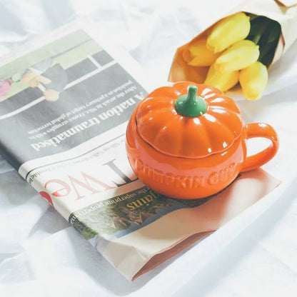 Pumpkin Mug with Lid - Cozy Autumn Charm