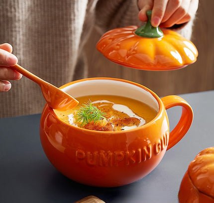 Pumpkin Mug with Lid - Cozy Autumn Charm