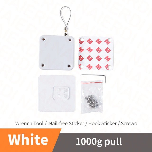 Automatic Door Closer – No-Drill Retractable Cable Closer for Sliding Screen Doors & Light Interior Doors