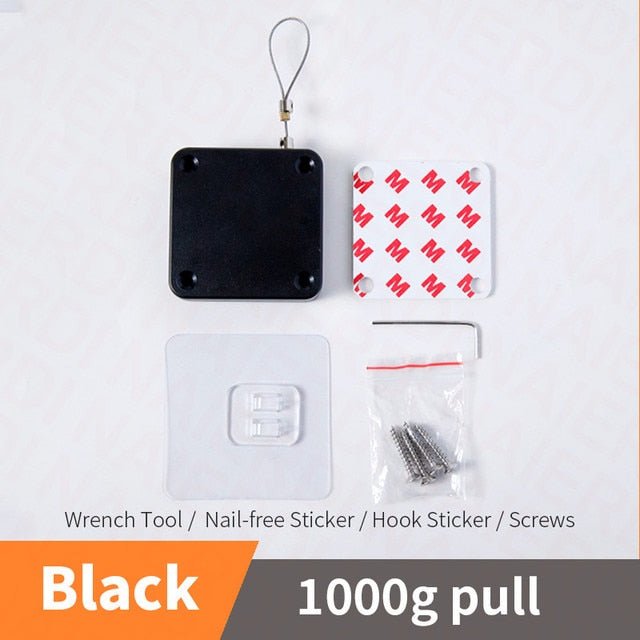Automatic Door Closer – No-Drill Retractable Cable Closer for Sliding Screen Doors & Light Interior Doors
