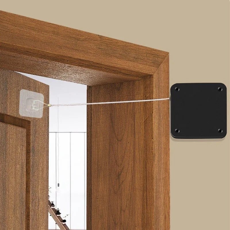 Automatic Door Closer – No-Drill Retractable Cable Closer for Sliding Screen Doors & Light Interior Doors