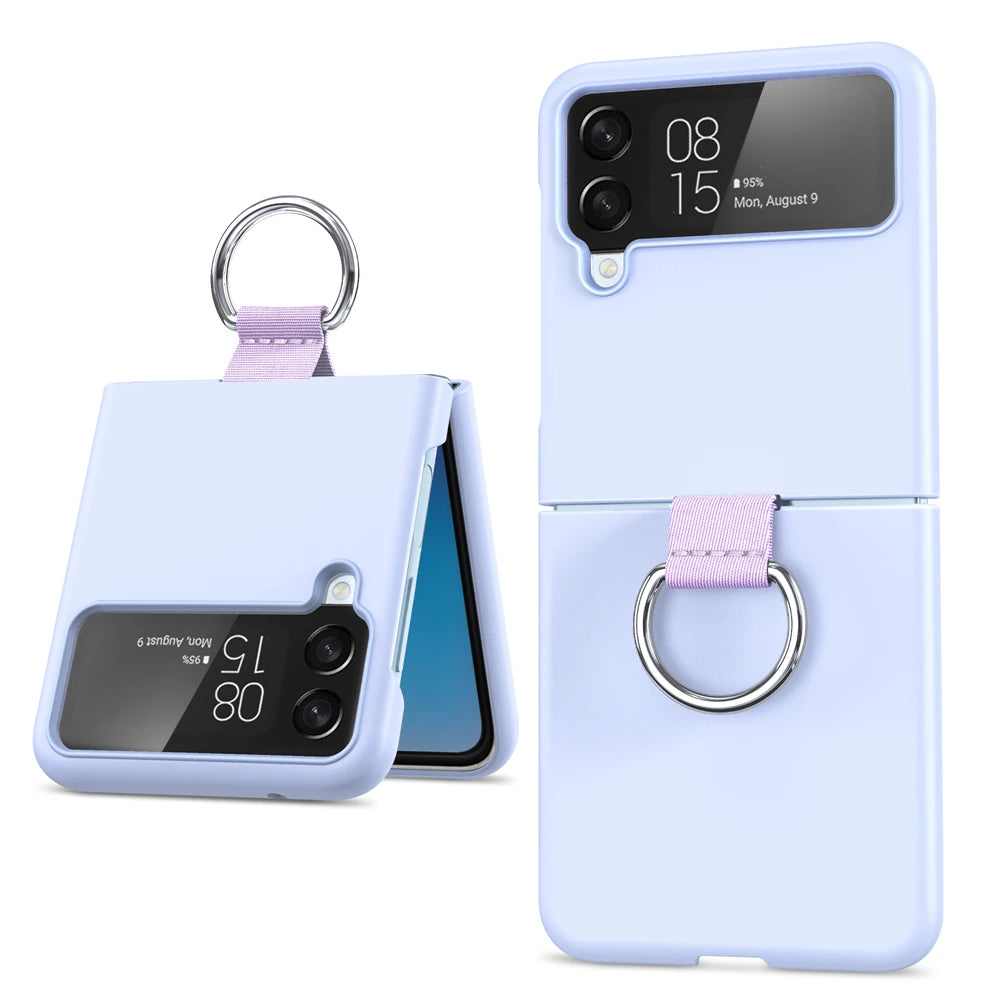 Luxury Matte PC Armor Finger Ring Grip Case for Samsung Galaxy Z Flip Series – Shockproof, Stylish, and Secure Grip Protection