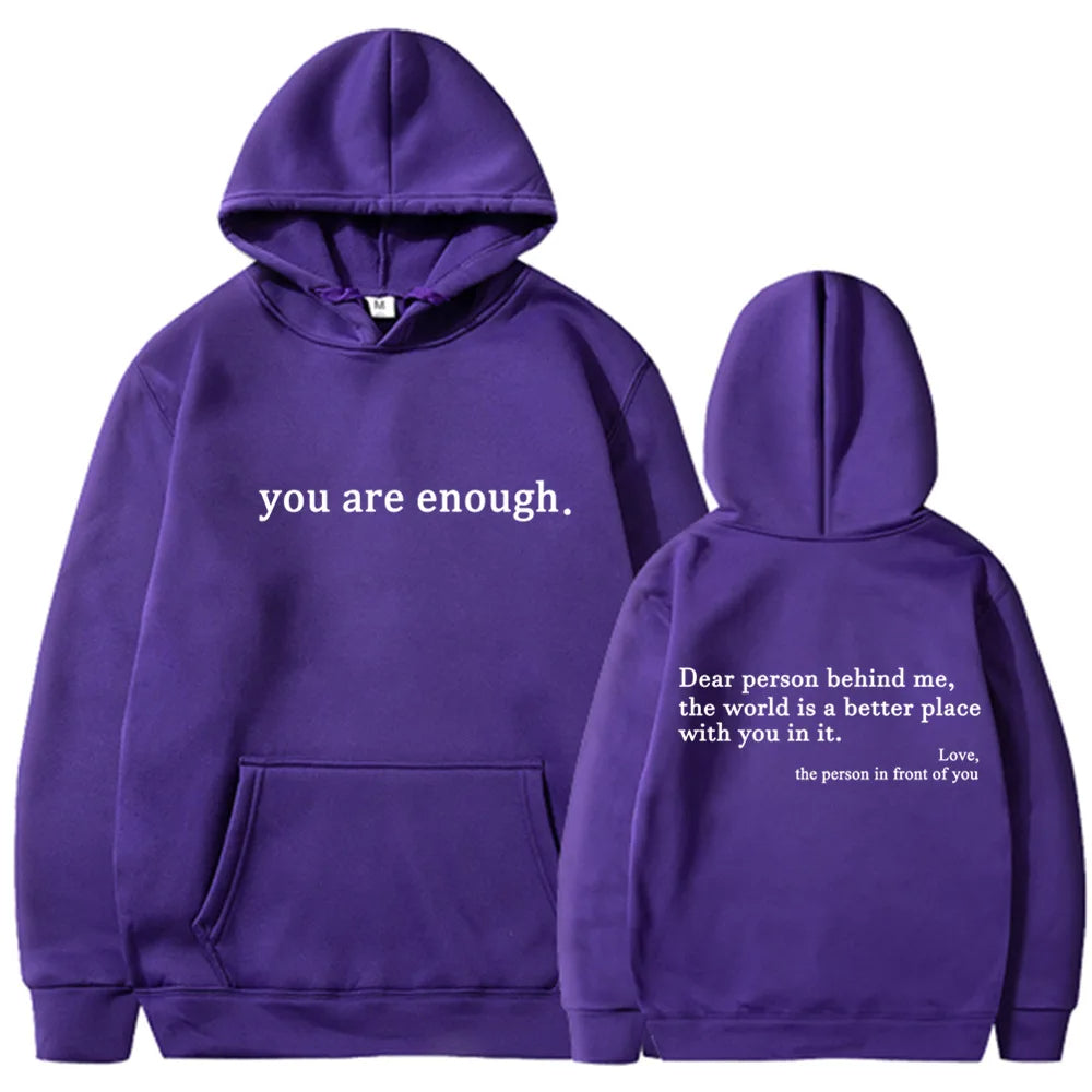 Oversized Y2K Hoodie with “Dear Person Behind Me” Print – Unisex Pullover Sweatshirt for Streetwear Winter Autumn Style