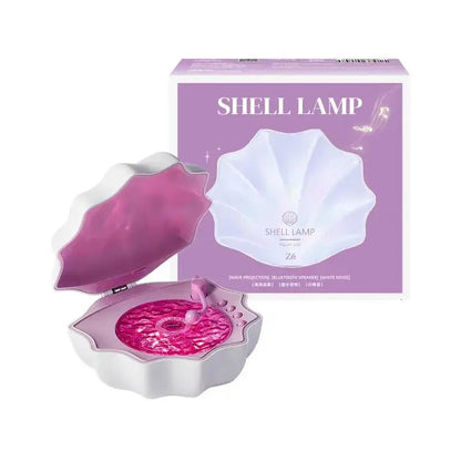 Retro Shell Shaped Bluetooth Speaker with Colorful Projection – Wireless Music & Sleep Aid Soundbox