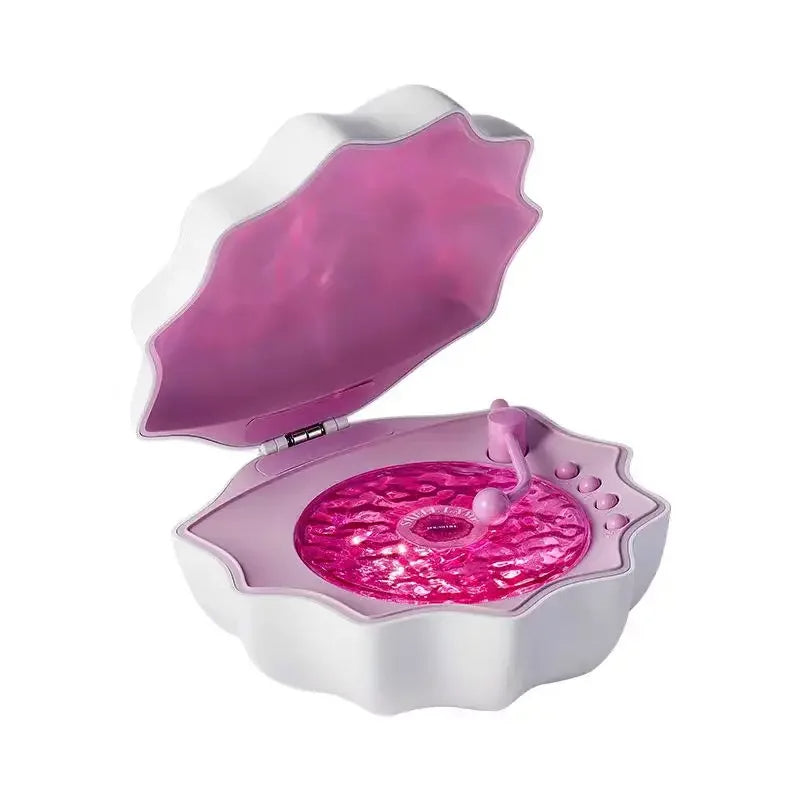 Retro Shell Shaped Bluetooth Speaker with Colorful Projection – Wireless Music & Sleep Aid Soundbox