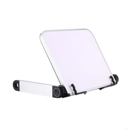 Adjustable Book Stand - Aluminum Folding Reading Holder with Page Arms for Study, Cookbooks and Tablets