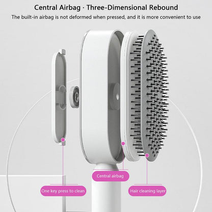 Quick Self Cleaning Hair Comb, Women's Hair Brush with Air Cushion, for Scalp Massage