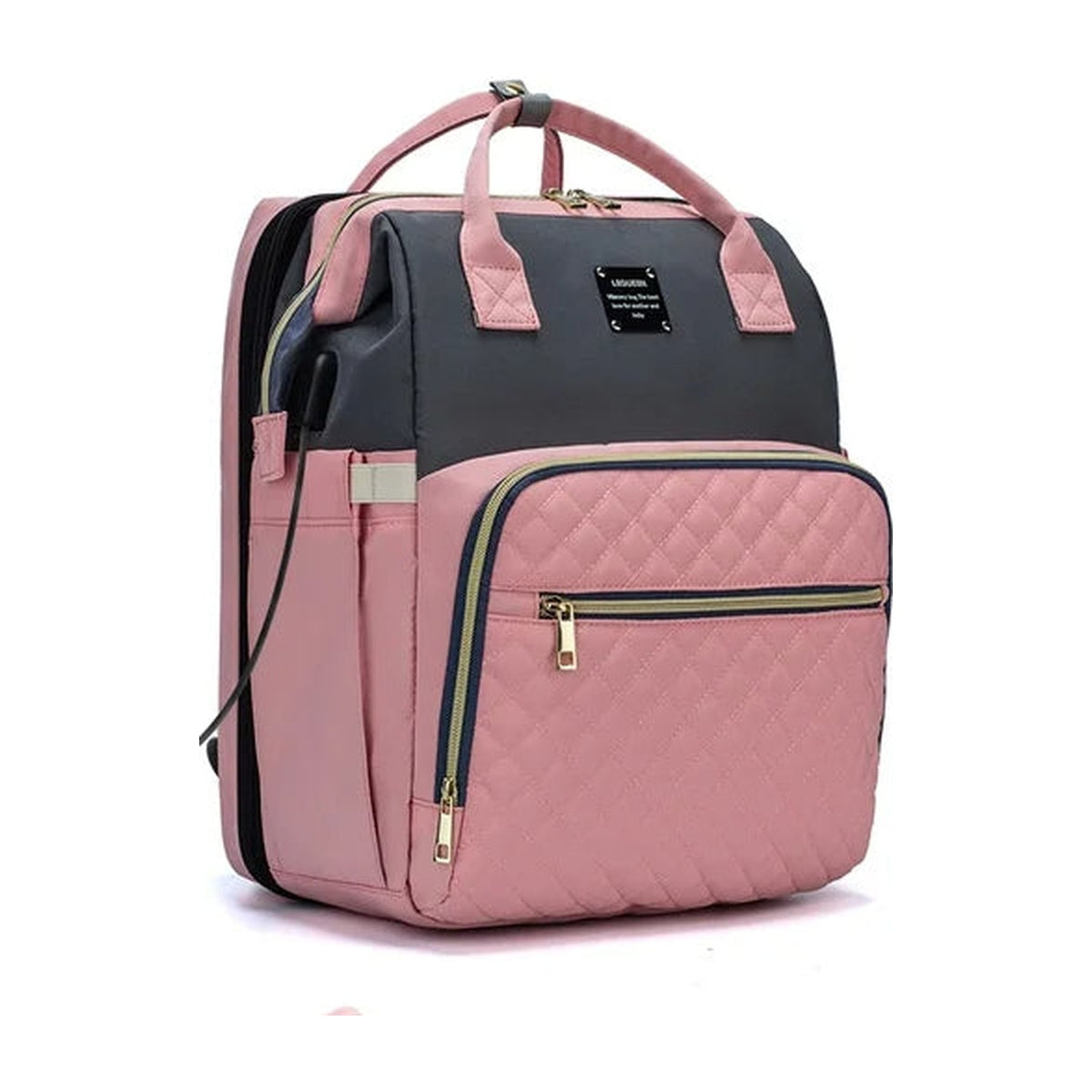 Fold-Out Diaper Bag Backpack — Opens Into a Changing Station