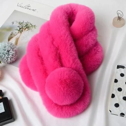 Rabbit Fur Scarf – Ultra-Soft, Cozy Winter Neck Warmer for Women’s Stylish Outdoor Comfort