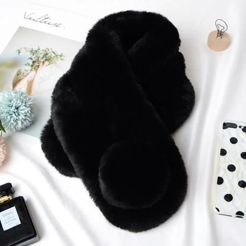 Rabbit Fur Scarf – Ultra-Soft, Cozy Winter Neck Warmer for Women’s Stylish Outdoor Comfort