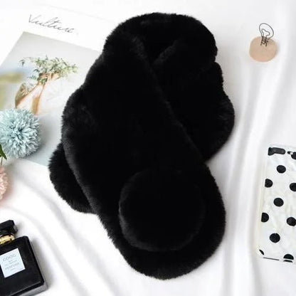 Rabbit Fur Scarf – Ultra-Soft, Cozy Winter Neck Warmer for Women’s Stylish Outdoor Comfort