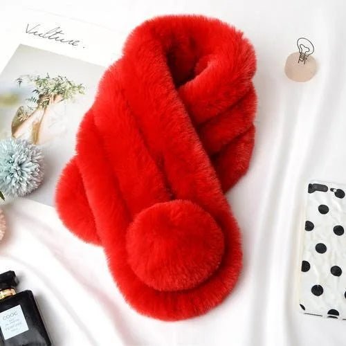 Rabbit Fur Scarf – Ultra-Soft, Cozy Winter Neck Warmer for Women’s Stylish Outdoor Comfort