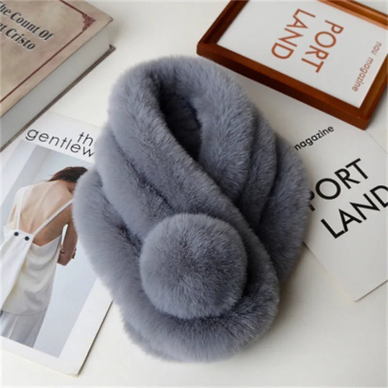 Rabbit Fur Scarf – Ultra-Soft, Cozy Winter Neck Warmer for Women’s Stylish Outdoor Comfort