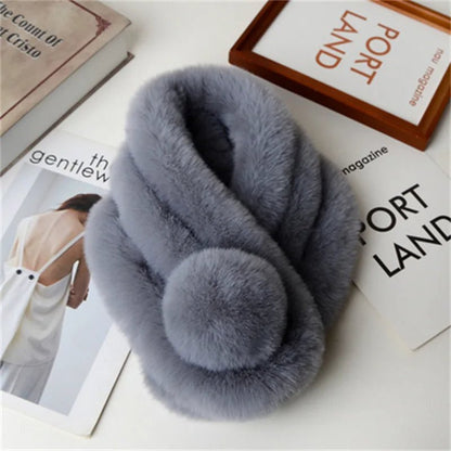 Rabbit Fur Scarf – Ultra-Soft, Cozy Winter Neck Warmer for Women’s Stylish Outdoor Comfort