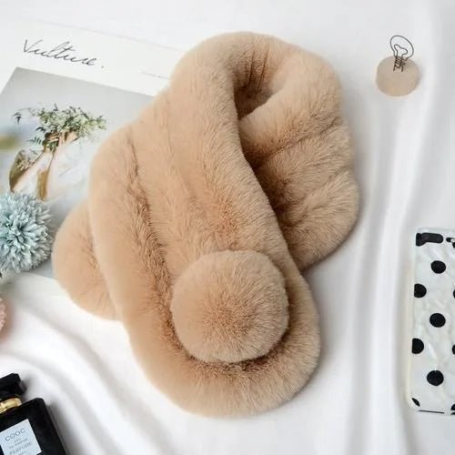 Rabbit Fur Scarf – Ultra-Soft, Cozy Winter Neck Warmer for Women’s Stylish Outdoor Comfort