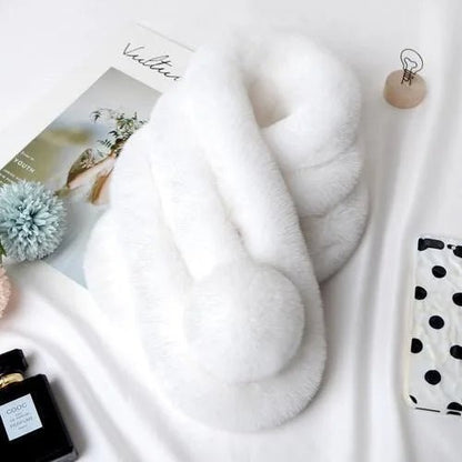 Rabbit Fur Scarf – Ultra-Soft, Cozy Winter Neck Warmer for Women’s Stylish Outdoor Comfort