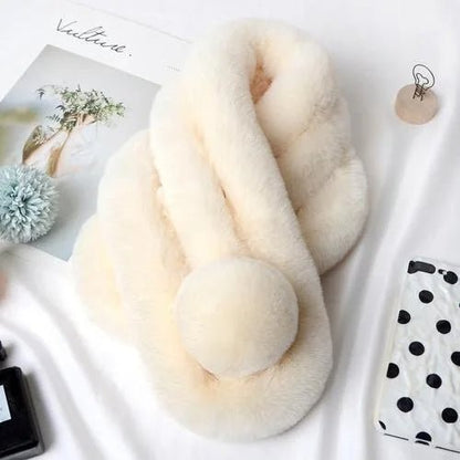 Rabbit Fur Scarf – Ultra-Soft, Cozy Winter Neck Warmer for Women’s Stylish Outdoor Comfort