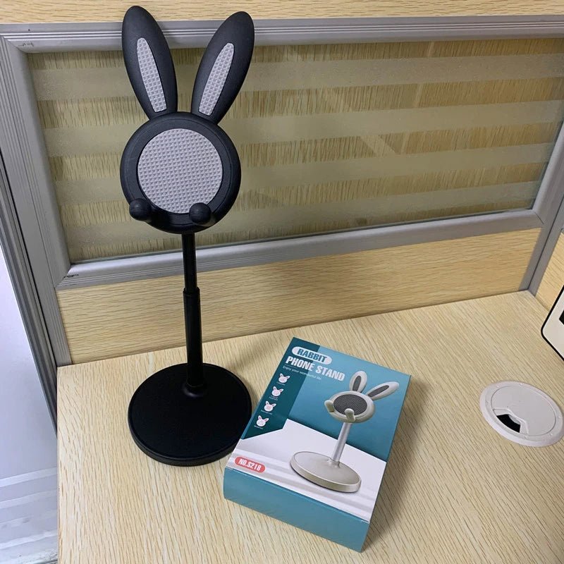 Rabbit Phone Holder – Adjustable and Raised Desktop Stand for Selfies, Video Calls, and Lazy Home Use
