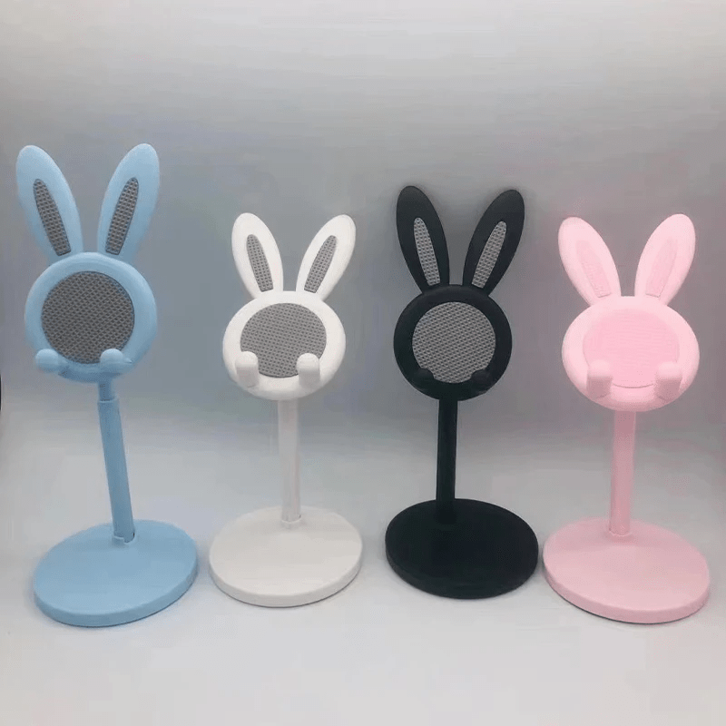 Rabbit Phone Holder – Adjustable and Raised Desktop Stand for Selfies, Video Calls, and Lazy Home Use
