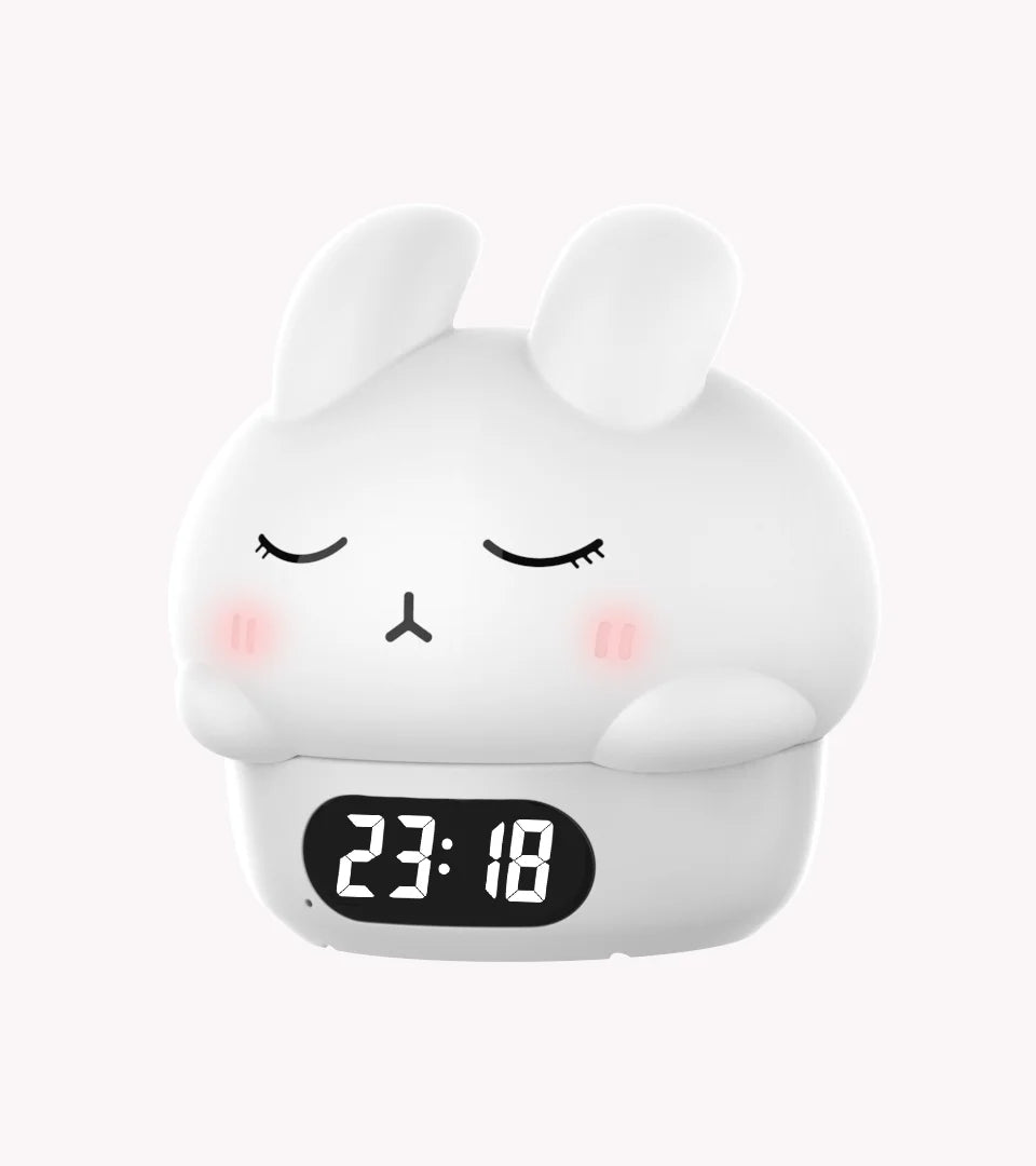Night Light & Digital Alarm Clock Duck or Bunny Design – Cute Bedside Timer for Kids' Room