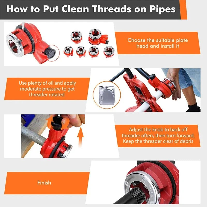Ratchet Pipe Threader Kit - Pipe Threading Tool