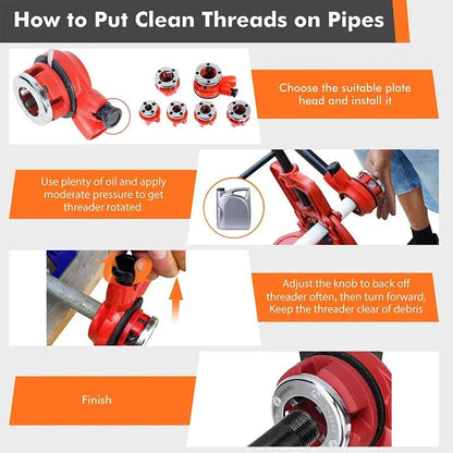 Ratchet Pipe Threader Kit - Pipe Threading Tool